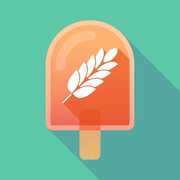 Dlouhý stín zmrzlina ikona s ikonou rostlin pšenice — Stockový vektor
