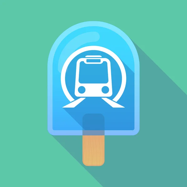 Uzun gölge dondurma simgesi ile bir metro tren simgesi — Stok Vektör