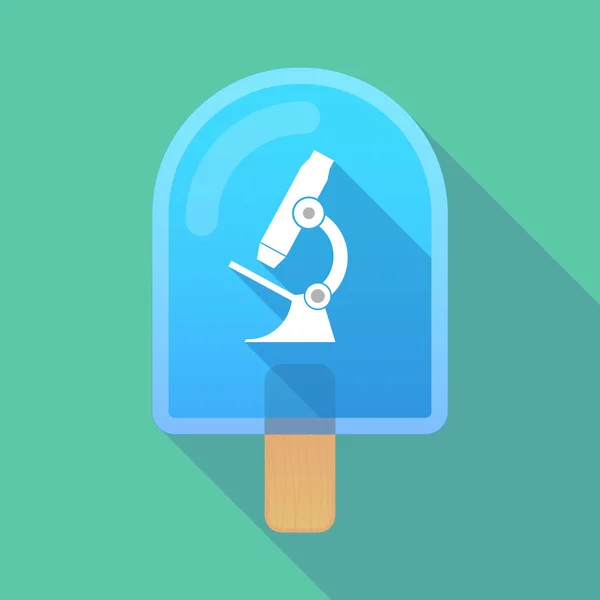 Long shadow ice cream icon with  a microscope icon — Stock Vector