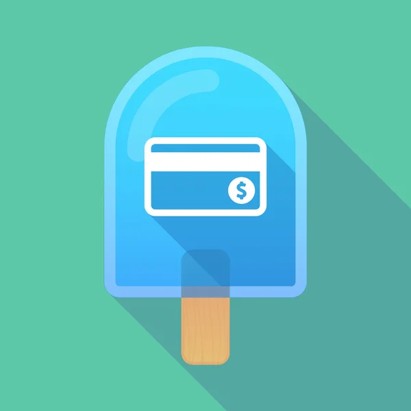 Långa skugga glass ikonen med kreditkort — Stock vektor