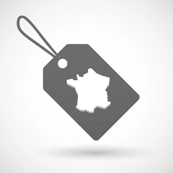 Isolé icône de l'étiquette d'achat avec la carte de La France — Image vectorielle