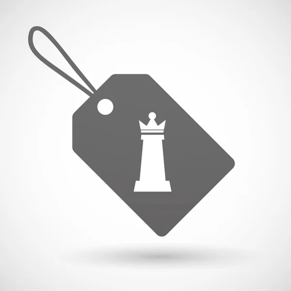 Απομονωμένων αγορών εικονίδιο ετικέτα με ένα σχήμα βασίλισσα σκακιού — Διανυσματικό Αρχείο