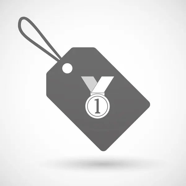 Icono de etiqueta de compra aislado con una medalla — Archivo Imágenes Vectoriales