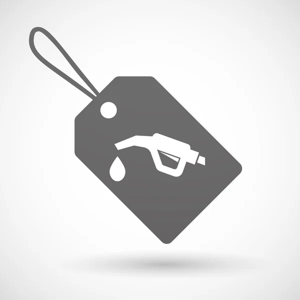 Icono de etiqueta de compra aislado con un icono de manguera de gas — Archivo Imágenes Vectoriales