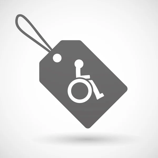 Wheelchai の人間の姿と分離ショッピング ラベル アイコン — ストックベクタ