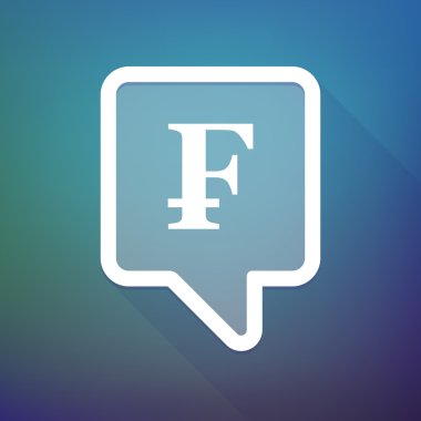 İsviçre li bir degrade arka plan üzerinde uzun gölge araç ucu simgesi 