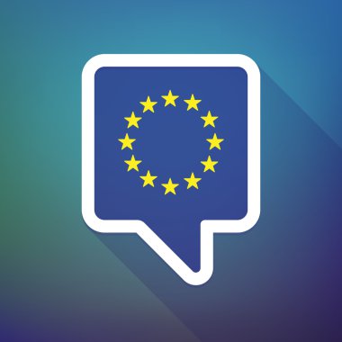 Avrupa Birliği ile degrade arka planda uzun gölge araç ucu simgesi 