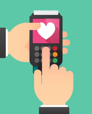 Bir dataphone araba oynarken kalp poker ile kullanarak kişi eller