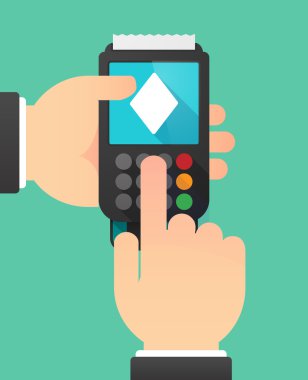 Elmas poker oynamaya ile bir dataphone kullanarak kişi eller