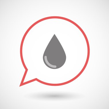 Bir kan damlası ile izole hat sanat komik balon