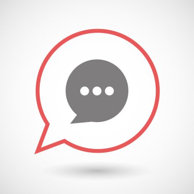 Komik bir balon ile izole hat sanat komik balon