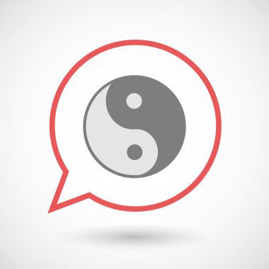 Ying yang ile izole hat sanat komik balon