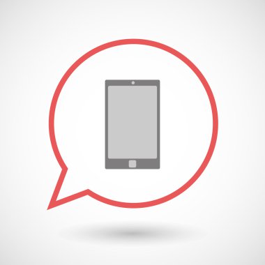 İzole hat sanat komik balon bir akıllı telefon ile