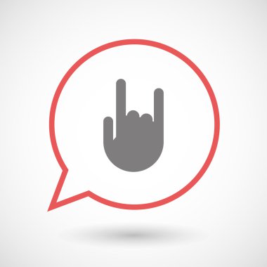 İzole hat sanat komik balon bir sallanan el ile