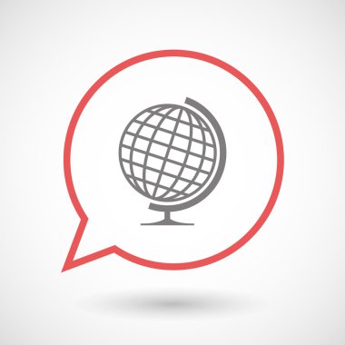 İzole hat sanat komik balon tablo dünya Küre