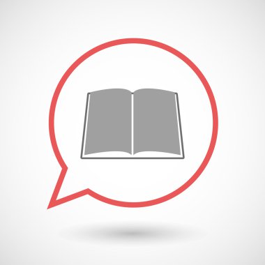 İzole hat sanat komik balon bir kitapla