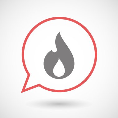 Bir alev ile izole hat sanat komik balon