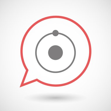 İzole hat sanat komik balon ile bir atom