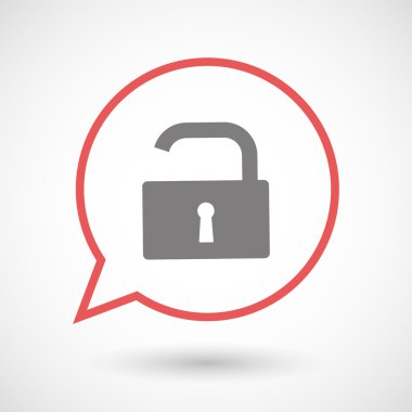 İzole hat sanat komik balon ile bir açık kilit yastık