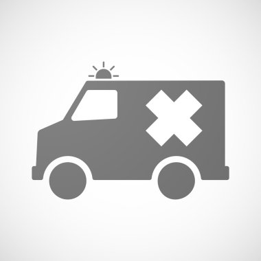 Rahatsız edici bir madde işareti simgesiyle izole ambulans