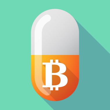 Uzun gölge vektör hap biraz bozuk para işareti ile