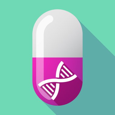 Uzun bir Dna işareti ile gölge vektör hap