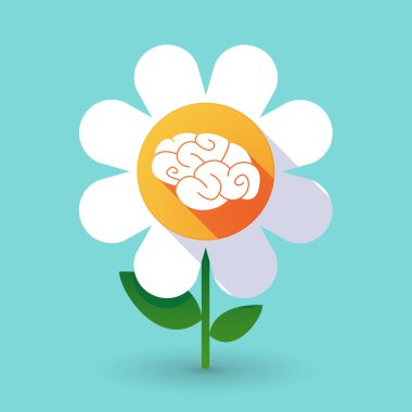 Bir beyin ile vektör çiçek