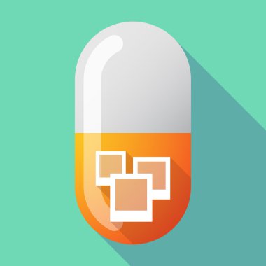 Uzun gölge vektör hap ile bir kaç fotoğraf