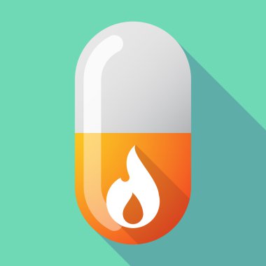 Uzun gölge vektör hap bir alev ile