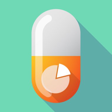 Uzun gölge vektör hap ile bir pasta grafiği