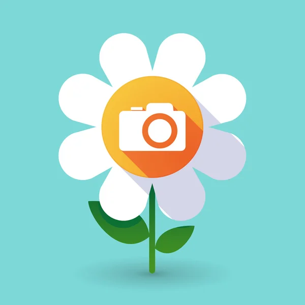 Vektor blomma med en fotokamera — Stock vektor