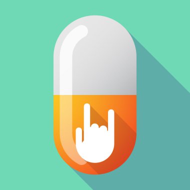 Uzun gölge vektör hap bir sallanan el ile