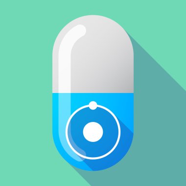 Uzun gölge vektör hap ile bir atom