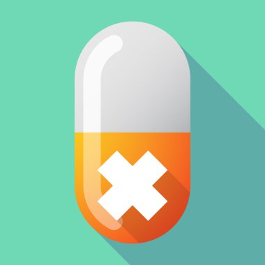 Uzun gölge vektör hap rahatsız edici madde işareti