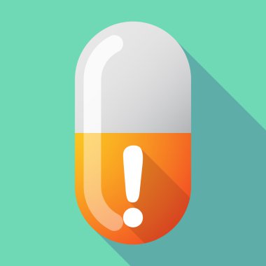 Uzun gölge vektör hap exclamarion işareti