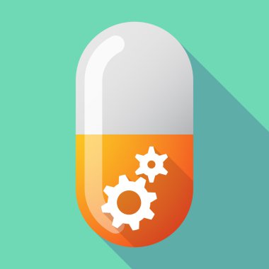 Uzun gölge vektör hap iki vites ile