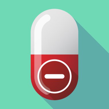 Uzun gölge vektör hap çıkarma işareti ile