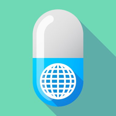 Uzun gölge vektör hap dünya Küre