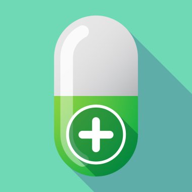 Uzun gölge vektör hap bir miktar işareti ile