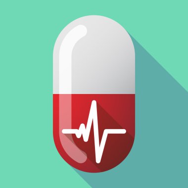 Uzun gölge vektör hap bir kalp işareti yendi