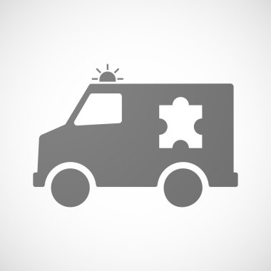 Bir bulmaca parçası ile izole ambulans simgesi