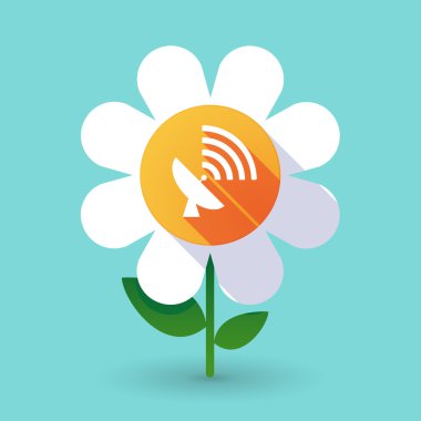 Bir uydu çanağı ile vektör çiçek