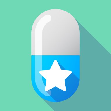 Uzun gölge vektör hap bir yıldız