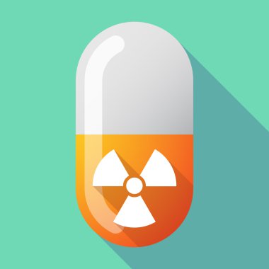 Uzun gölge vektör hap radyo aktivite işaretiyle