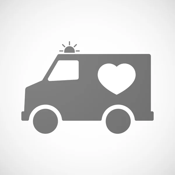 Icône d'ambulance isolée avec un cœur — Image vectorielle