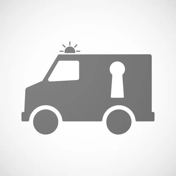 Icona dell'ambulanza isolata con foro della chiave — Vettoriale Stock