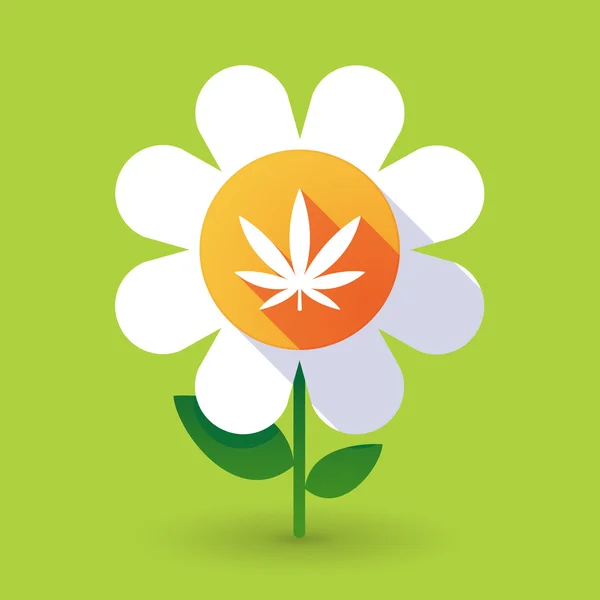 Vektorblume mit einem Marihuanablatt — Stockvektor