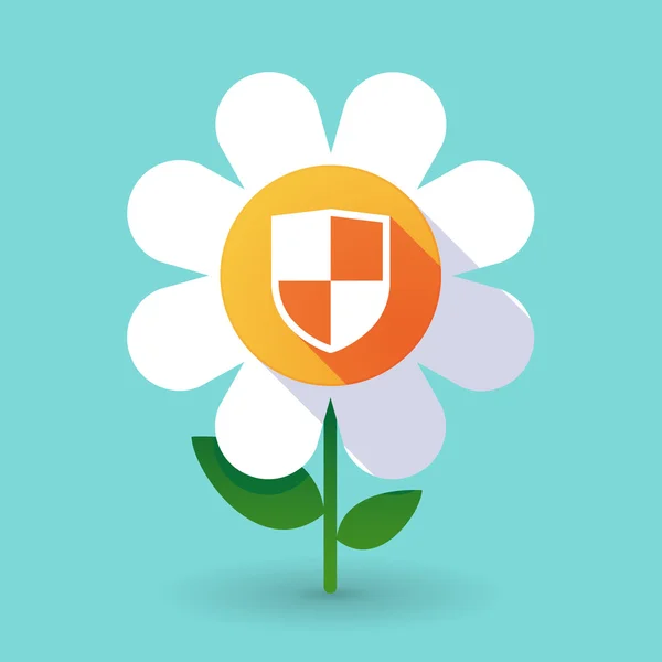 Vector flower with a shield — Stock Vector
