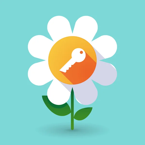 Vector flower with a key — Stock Vector