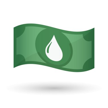 Sallanan bir banknot bir yakıt damla ile gösteren resim